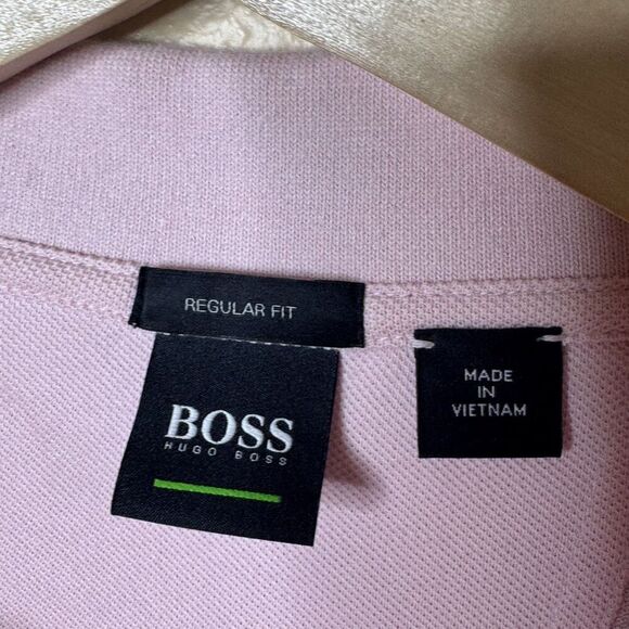 Boss Hugo Boss Shirt Mens XL Pink Polo Regular Fit Short Sleeve Cotton - Picture 3 of 11
